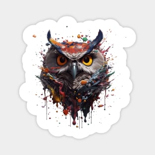 Owl Splash Art: Enchanting Fantasy Illustration #4 Magnet