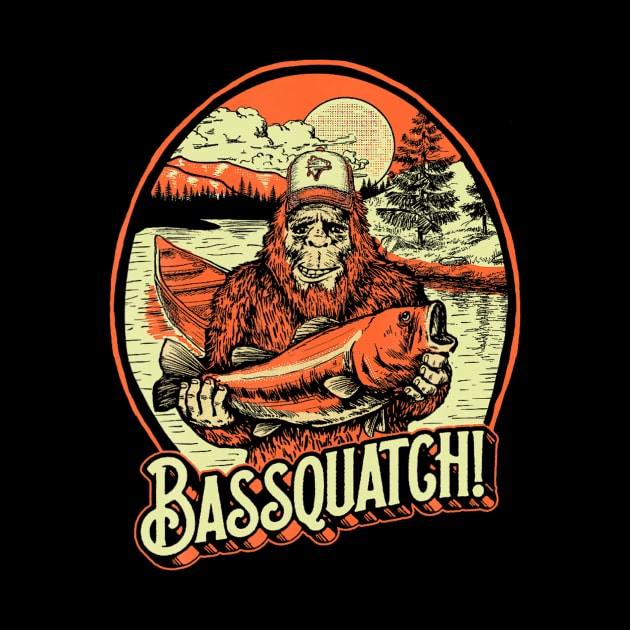 Bassquatch Bass Fisherman Sasquatch Funny Bigfoot Fishing by Danielss