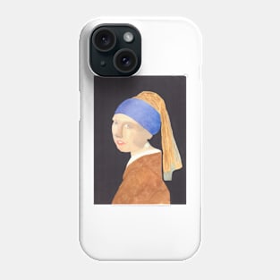 Girl with a Pearl Earring II (after Vermeer) Phone Case
