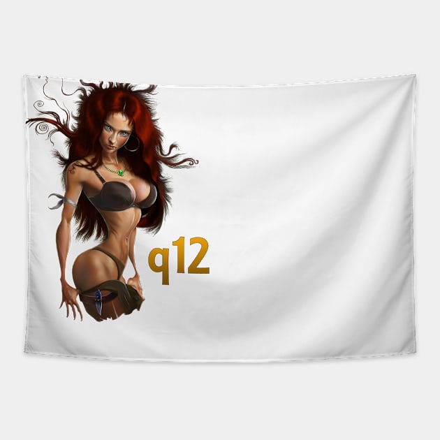 Fitness Girl Tapestry by q12