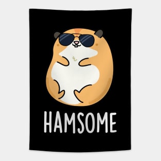 Ham-some Cute Handsome Hamster Pun Tapestry