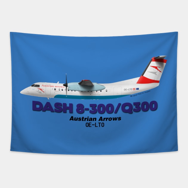 DeHavilland Canada Dash 8-300/Q300 - Austrian Arrows Tapestry by TheArtofFlying