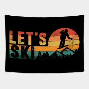 Vintage Ski Racing Retro Skiing Winter Sports Lovers Skier Tapestry