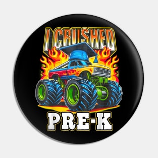 Graduation Pre-K Monster Truck Boys I Crushed Preschool Grad Pin