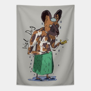 African Wild (wet) Dog Tapestry