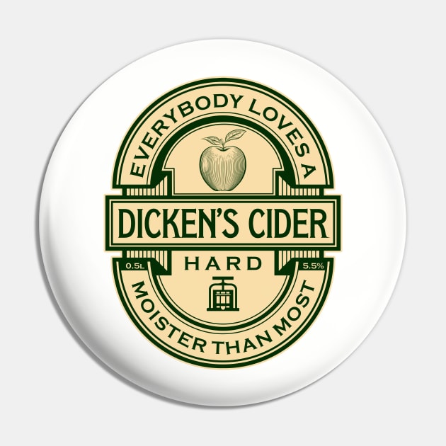 Dicken's Cider Label Pin by Vault Emporium