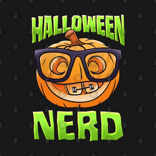 Halloween Nerd Funny Jack O-Lantern with Eyeglasses by creative