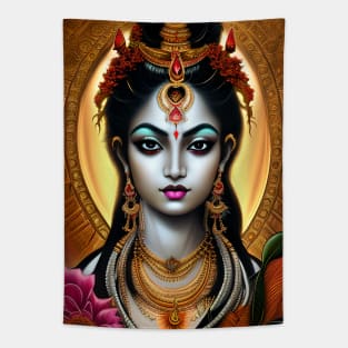 Hindu Goddess of Good Fortune Lakshmi Tapestry