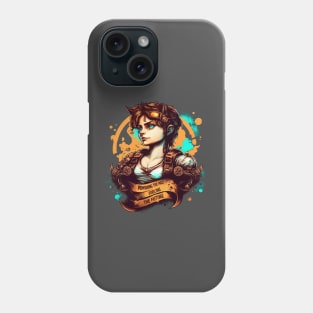 Steampunk Pilot Female Powering the past fueling the Future Phone Case