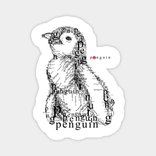 Font illustration "penguin" Magnet