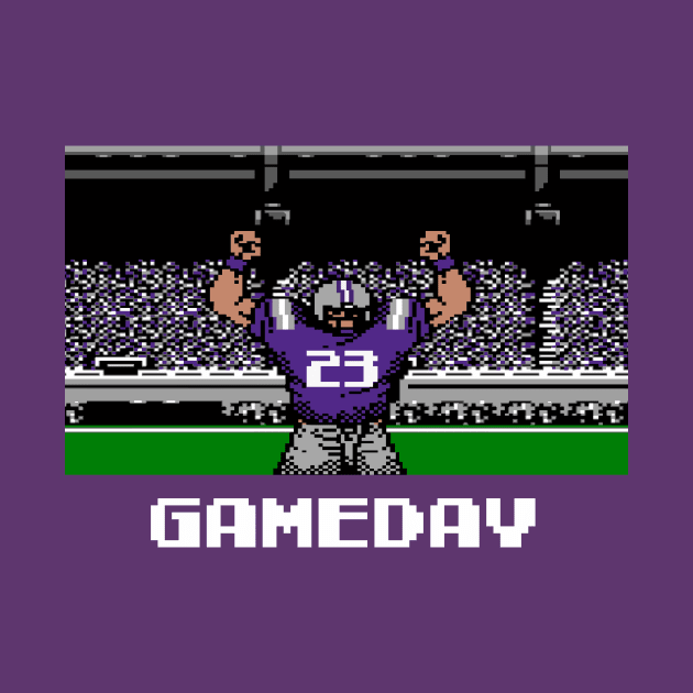 Purple and Gray Football Gameday Retro 8 Bit Linebacker by SLAG_Creative