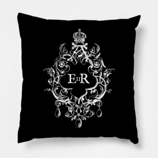 Queen Elizabeth II Royal Cypher in Vintage Frame Pillow