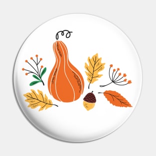 Fall print with hand drawn botanical elements Pin