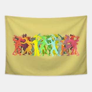 Conga Line Unicorns Tapestry