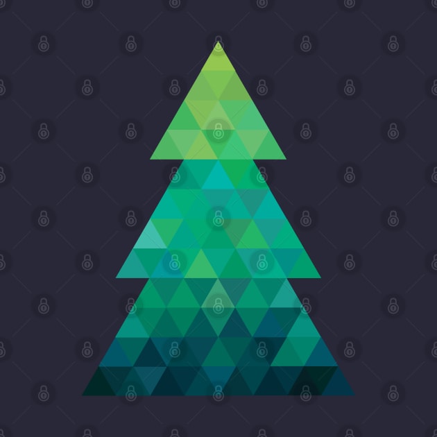 Triangle Christmas Tree Art by SpaceAlienTees