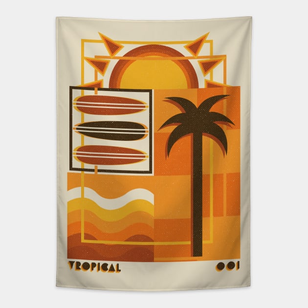 Tropical Modern Retro Tapestry by JDP Designs