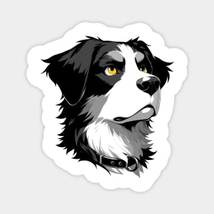 Stunning and Cool Appenzeller Sennenhund Monochrome and Gold Portrait for Father's Day Magnet