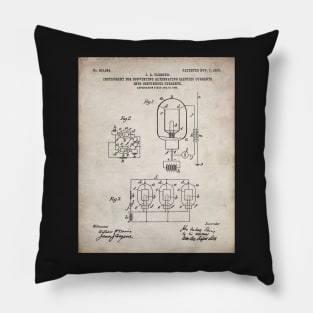 Electrician Patent - Maker Workshop Art - Antique Pillow