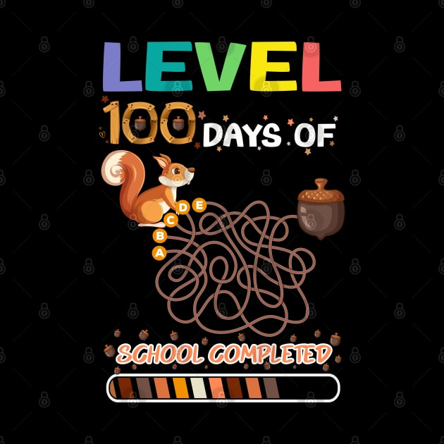 Level 100 Days Of School Completed Squirrel Game by secretboxdesign