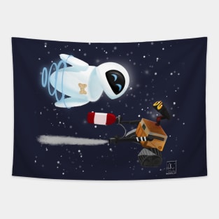 Eve as Aziraphale and Wall-e as Crowley Tapestry