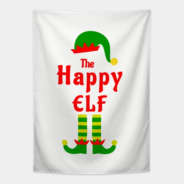 The Happy Elf Family Matching Christmas 2020 Gift  Tapestry by NiftyGiggles