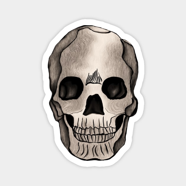 Sepia Skull Art Magnet by galaxieartshop