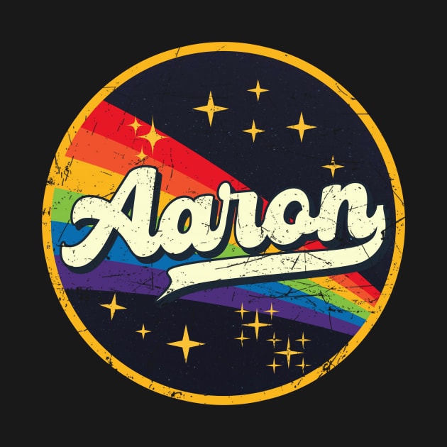 Aaron // Rainbow In Space Vintage Grunge-Style by LMW Art