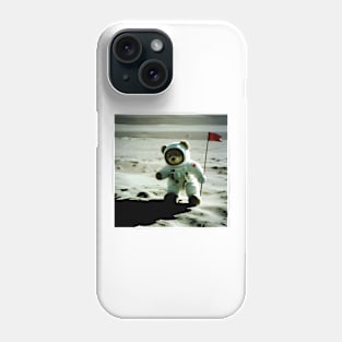 Teddy in a Space suit on the Moon Phone Case