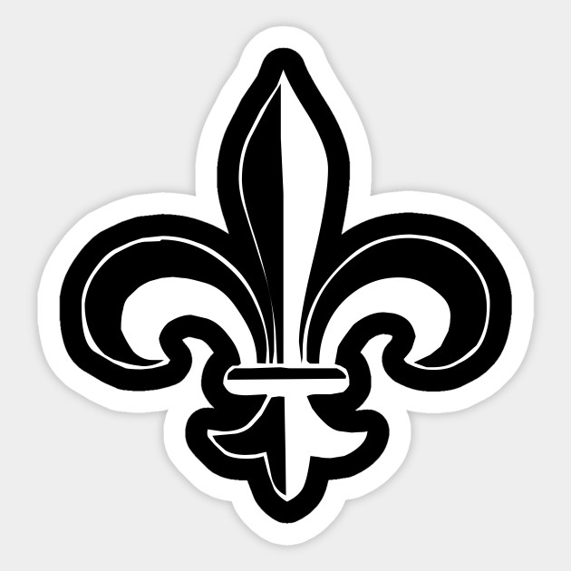 Fleur De Lis On Black Fleur De Lis Sticker Teepublic