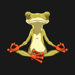 Yoga Frog Meditation - More Stretching Less Stressing T-Shirt