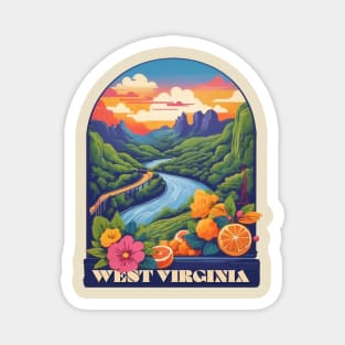 West Virginia Vintage Design Magnet