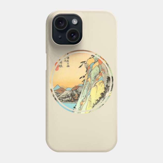 Japanese mountain painting Phone Case by Bearpear