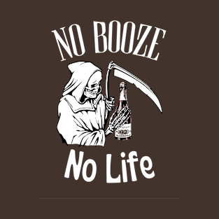 No Booze No Life Retro Grim Reaper T-Shirt