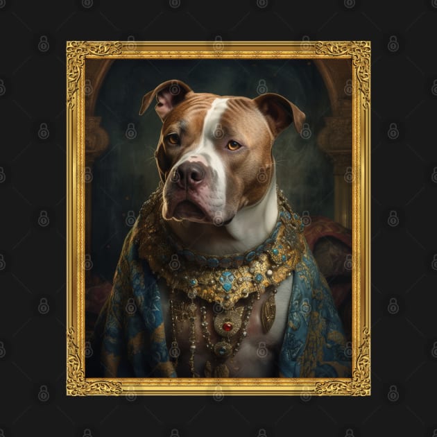 Stately Pitbull - Italian Prince  (Framed) by HUH? Designs