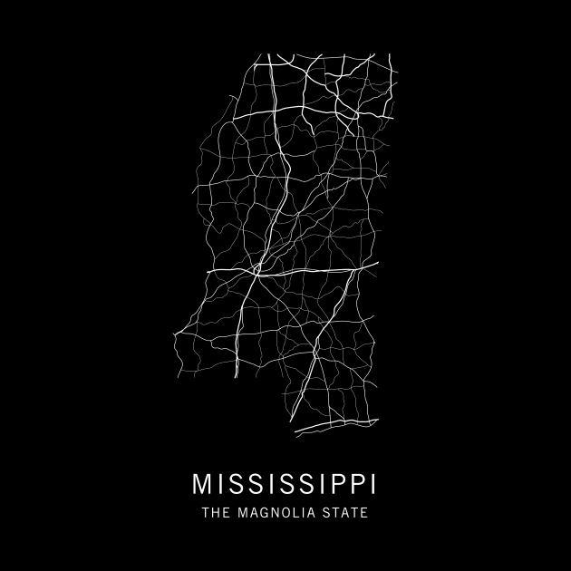 Mississippi State Road Map by ClarkStreetPress