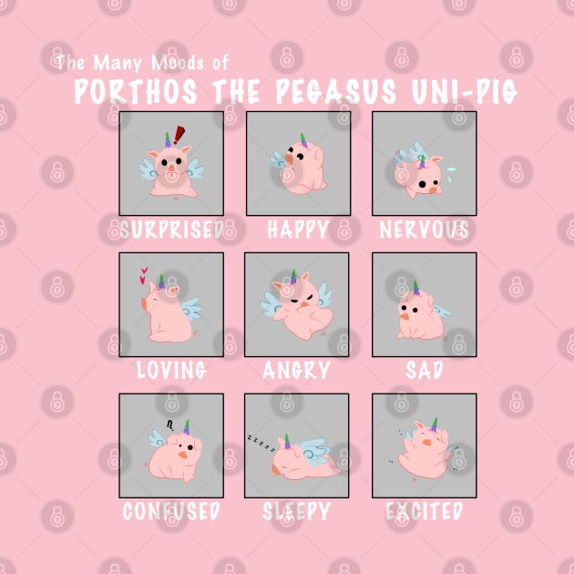 Moods of Porthos the Pegasus Uni-Pig by Kaztiel