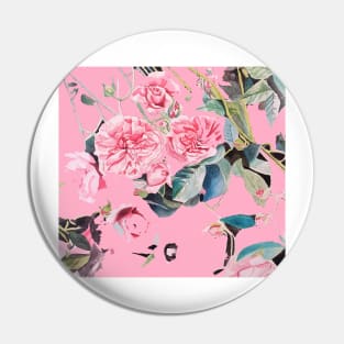 Pink Rose Watercolor Painting on Shabby Pink Abstract Pin