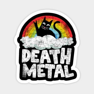 Funny Death Metal Cat Gift Rainbow Heavy Metal Magnet