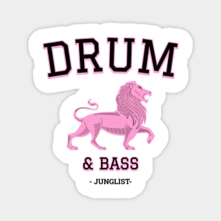 DRUM & BASS - College Font (black) Magnet