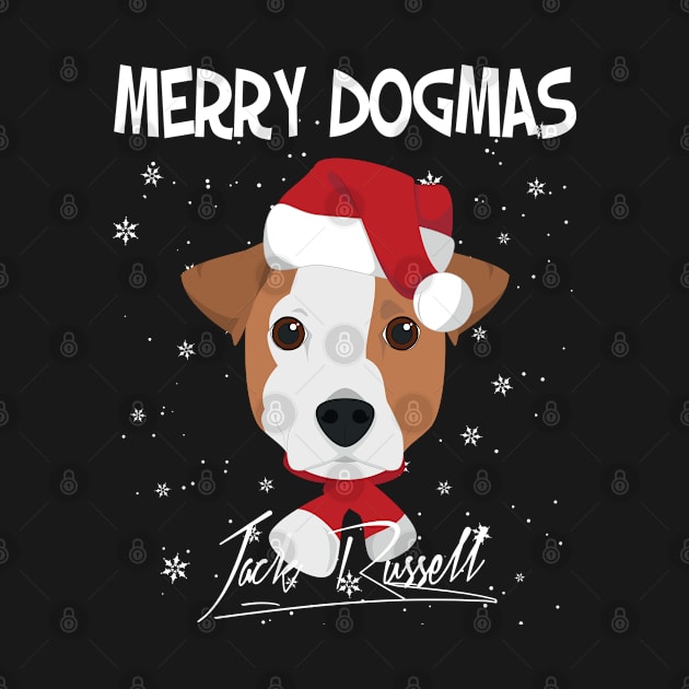 Merry Dogmas Jack Russell Dog With Red Santa's Hat Funny Xmas Gift by salemstore