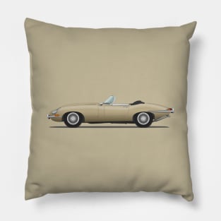 Jaguar E Type Roadster Golden Sand Pillow