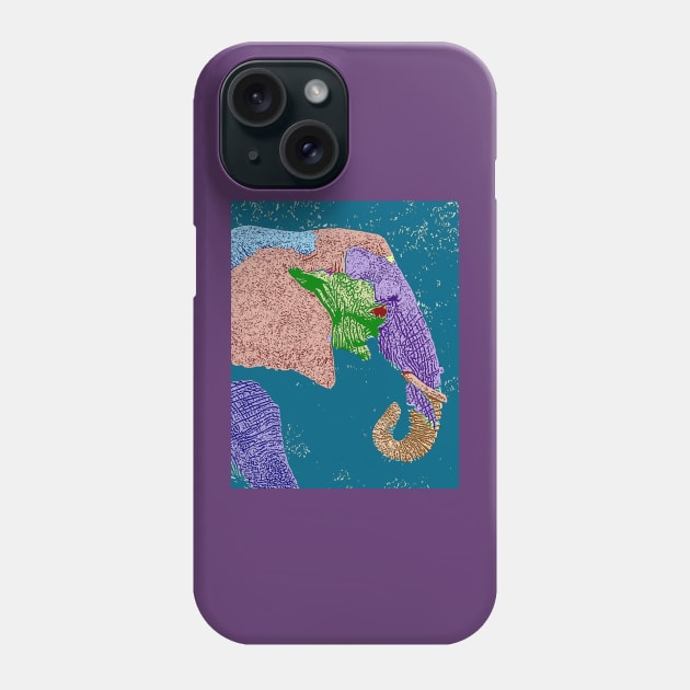 Abstract Elephant Phone Case by ninasilver