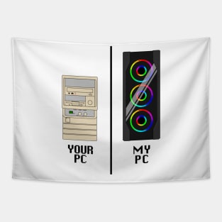 My PC, Your PC - reversed - black text Tapestry