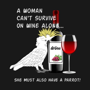 African Grey Parrot Wine Loving Drinking T-Shirt