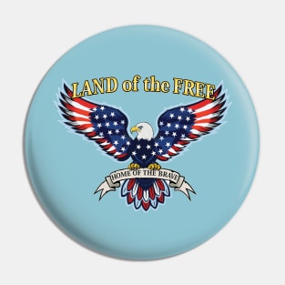 American Eagle Flag Patriotic Graphic 4th of July Pin