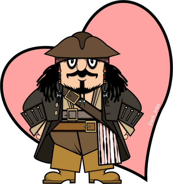 Valentine Captain Pugwash Captain Jack mashup Kids T-Shirt by Dark_Inks