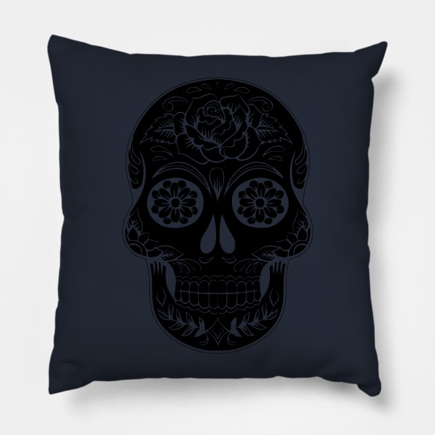 Floral Skull Tattoo Pillow by ppandadesign