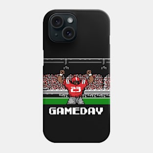 Red and Black Football Gameday Retro 8 Bit Linebacker Phone Case