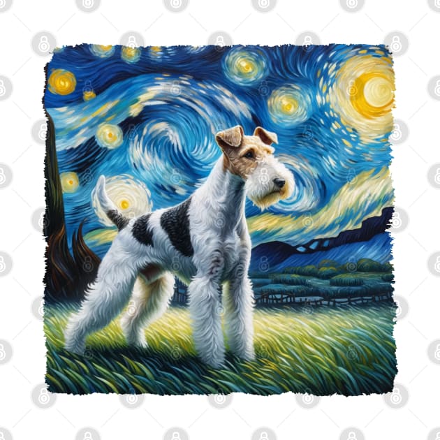 Pop Wire Fox Terrier Dog Portrait - Pet Portrait by starry_night