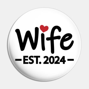 Wife EST. 2024 typographic logo design Pin